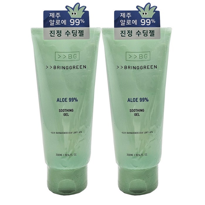 브링그린알로에 99% 수딩 젤 더블 300mL*2ea, 피부 진정을 추천합니다! 브링그린 알로에 99% 수딩 젤 더블 300mL*2ea, 300ml, 2개