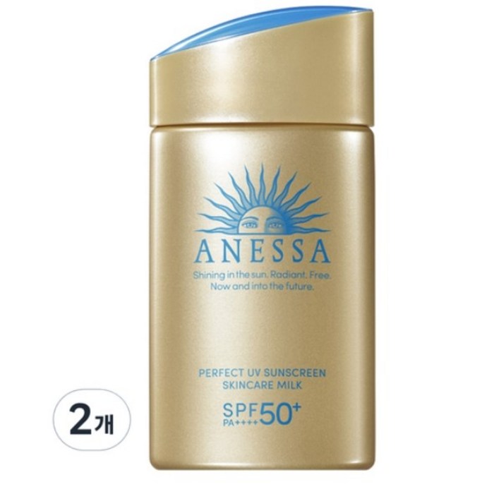 아넷사 퍼펙트 UV 선스크린 스킨케어 밀크 N SPF50+ PA++++, 60ml, 2개