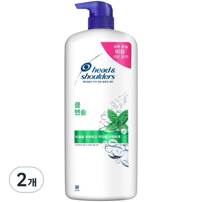 헤드앤숄더 쿨 멘솔 샴푸 대용량, 1200ml, 2개